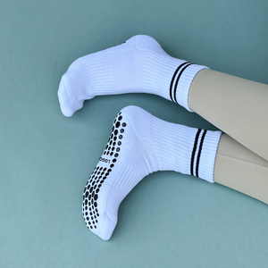 Vớ chất lượng cao OEM có phần bo chun chống trượt dành cho nữ, thanh thiếu niên, tập Pilates, Yoga, chất liệu Spandex/<span class=keywords><strong>Polyester</strong></span>/Cotton, số lượng đặt hàng tối thiểu thấp, mùa thu - Product Image 3