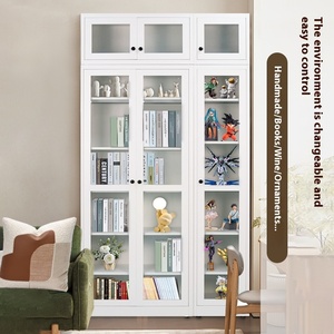 Librería Moderna Nórdica de Acero con Puerta de Vidrio, Vitrina para Sala de Estar, Mueble Elegante para el Hogar - Product Image 2