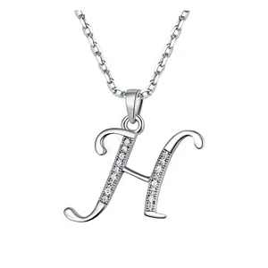 Cadeau de Nouvel An pour filles Lettre H Maçonnerie Pendentif Collier en argent sterling 925