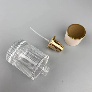 Makeup Shopkeeper Perfume Decanter <b>Bottle</b> 30ml 50ml Glass <b>Spray</b> Portable Travel <b>Empty</b> Sample <b>Bottle</b> Vertical Striped White Cap - Product Image 4