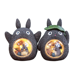 Modern Totoro LED <b>Bedside</b> Table Lamp with Umbrella Crystal Decorations for Bedroom Living Room <b>Reading</b> Room - Product Image 4