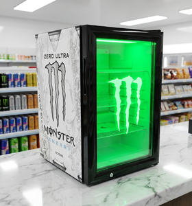 Équipement de réfrigération commerciale, mini-réfrigérateur de présentation pour boissons énergisantes, porte vitrée et logo LED personnalisé - Product Image 2