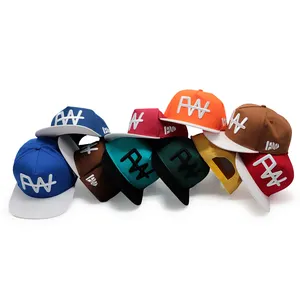 2 Tone Wholesale High Quality Custom Embroidery Logo 5 Panel Hip Hop Flat Brim Snapback Sports Hat Cap