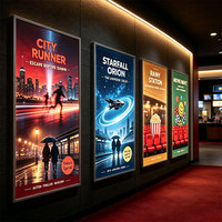 A1 A2 A3 A4 A5 Boîte à lumière ultra-mince, panneau publicitaire LED, cadre rétroéclairé pour affiche de cinéma, affichage mural pour cinéma maison
