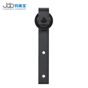 Kit de rail coulissant JOB noir pour porte de grange en bois avec amortisseur de fermeture douce, système de quincaillerie de porte - Product Image 2