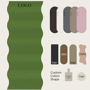 2026 NEW Capsule Shape Nonslip Full Custom Solid Colour Logo Print Vegan <b>Matte</b> PU <b>Rubber</b> Oval Curve Beige Cream PU Yoga Mat 5mm - Product Image 1