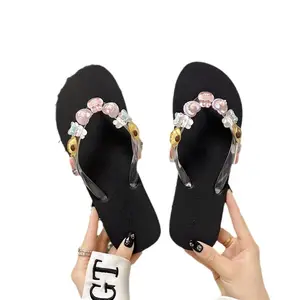 Mới nhất cho Womens động vật Flip Flops phim hoạt hình phụ kiện trang trí Lady bãi biển trượt Flip Flop dép