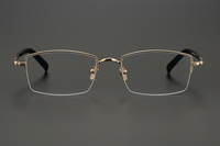 Lunettes de vue pour hommes en titane de haute qualité, demi-monture, lunettes optiques, monture en acétate, lunettes carrées