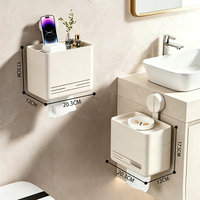 Porte-papier toilette mural moderne en aluminium et ABS à 3 niveaux avec ventouse, écologique, sans perçage, pour cuisine, salle de bain, hôtel