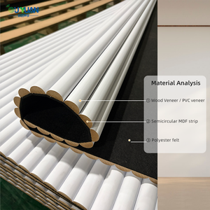 Paneles Acústicos Semicirculares Flexibles <span class=keywords><strong>de</strong></span> PVC con Chapa <span class=keywords><strong>de</strong></span> Madera MDF para Sala <span class=keywords><strong>de</strong></span> Estar, Dormitorio, Hotel, Ignífugos, Aislamiento Acústico - Product Image 1