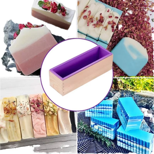 <span class=keywords><strong>Molde</strong></span> de Silicona para Jabón con Caja de Madera <span class=keywords><strong>Rectangular</strong></span> <span class=keywords><strong>Molde</strong></span> Casero para Hacer Jabón, Velas y Pasteles - Product Image 1