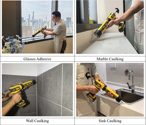 <span class=keywords><strong>Pistolet</strong></span> à calfeutrer électrique sans fil en <span class=keywords><strong>silicone</strong></span> avec lumière LED à vitesse réglable pour le remplissage, l'étanchéité, la réparation - Product Image 4