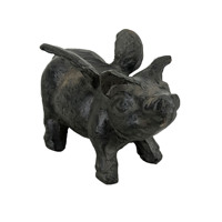 Figurine de cochon volant en fonte vintage avec ailes, ornement décoratif d'animal pour table et jardin, pour la décoration de la maison et un cadeau unique