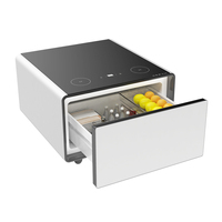 Nouvelle table de chevet intelligente avec réfrigérateur 65L charge sans fil table en verre trempé petit réfrigérateur table de chevet