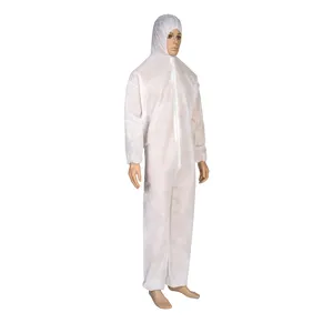 Cleanroom Disposable PP Coverall Non Woven Protective Coverall Hazmat Suits