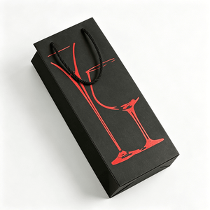 Borsa Personalizzata per Vino e Calici con Logo Stampato, Manico Intrecciato e Fondo Rinforzato per Cantine e Negozi di Liquori - Product Image 2