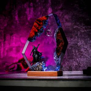 Lampada Notturna Ispirata al Signore degli Anelli, Anello Magico LR27, Lampada in Resina Epossidica Scura, Ornamento Decorativo, Regalo Creativo - Product Image 5