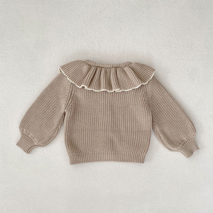 Ropa <span class=keywords><strong>de</strong></span> Otoño al por Mayor <span class=keywords><strong>para</strong></span> Bebés Niñas, Chaqueta <span class=keywords><strong>de</strong></span> Punto con <span class=keywords><strong>Cuello</strong></span> <span class=keywords><strong>de</strong></span> Volantes 100% Algodón, Suéter Cárdigan, Ropa <span class=keywords><strong>para</strong></span> Bebés Niñas - Product Image 3