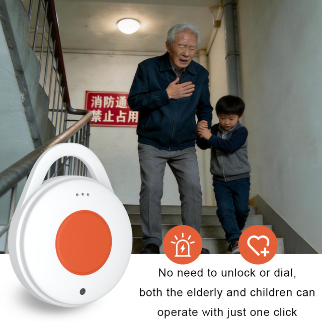 Holyiot Programmable SOS Button Panic Button BLE 6.2 Beacon IBeacon & Eddystone Compatible for Indoor Positioning