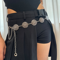 2024 femmes métal taille chaîne petit Style parfumé rétro fleur creux matière plastique nouveau Style ethnique robe jean décoration