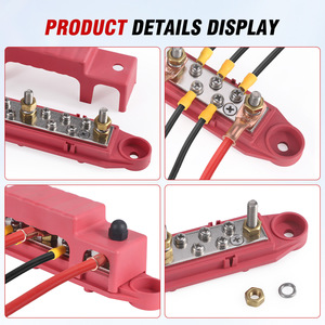 Bloque de Distribución de Batería 150A, Riel de Terminales de Cobre con Aislamiento de Nylon Rojo para Sistema Eléctrico de RV y Barcos - Product Image 4