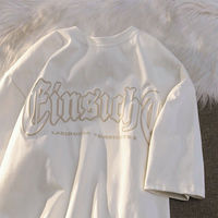 T-shirt personnalisé avec impression en relief, 100% coton, blanc uni, t-shirts oversize pour hommes