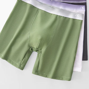 Venta al por mayor hombres Boxer corto largo hielo seda Nylon malla deporte gimnasio Fitness ropa interior Calzoncillos y boxeadores para hombres de alta calidad - Product Image 3