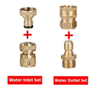 Water Hose Connectors Garden Hose Disconnect 3/4" Solid Brass <b>Quick</b> <b>Connector</b> Garden Hose <b>Quick</b> Connect Fitting Set - Product Image 3