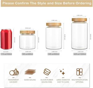 Food Grade Cosmetic Body <b>Scrub</b> Butter Cream Honey Snack Candy 50g-500g clear Amber Frosted Plastic PET Jar Wooden Bamboo Lid - Product Image 2
