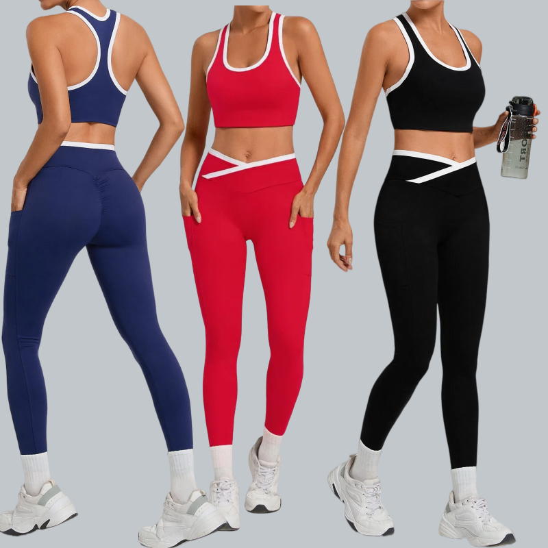 2PCS Sports Set Women's Tracksuits Quick-Drying Gym Set Women Yoga Suit Running Sport Bra Stretch Workout Leggings Yoga Clothing