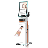 Kiosco de Pago Multifuncional con Pantalla Táctil Curva de 10 Puntos para Supermercados, con Sistema POS y SDK