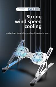 Support de <span class=keywords><strong>refroidissement</strong></span> pour ordinateur <span class=keywords><strong>portable</strong></span> en aluminium de <span class=keywords><strong>17</strong></span> <span class=keywords><strong>pouces</strong></span> avec double ventilateur réglable pour ordinateur <span class=keywords><strong>portable</strong></span> et <span class=keywords><strong>tablette</strong></span>, compatible OEM en stock - Product Image 2
