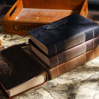 Journal de voyage A5 en cuir véritable fait main de qualité supérieure, reliure à la main, non ligné, cadeau pour homme, femme, artiste