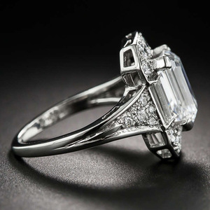 Anillo de piedra rectangular para mujer, joyería elegante para los dedos, estilo brillante, a la moda - Product Image 2
