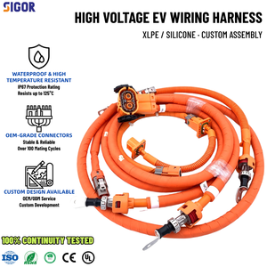 Harnais de câblage haute tension personnalisé pour véhicules électriques, assemblage de câbles en silicone XLPE, indice de protection IP66, adaptateur à âme en cuivre pour automobile, moto, ordinateur - Product Image 1