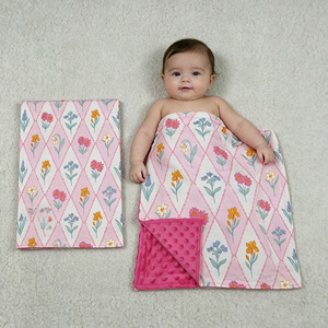 RTS Newborn Garden Flower Pattern Minky Dot Fabric Baby <b>Sleeping</b> Soft Wholesale Boutique Cute Kids Bedding New Styles <b>Blanket</b> - Product Image 4
