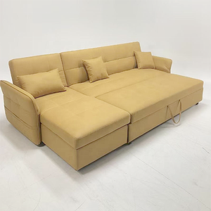 Canapé-<span class=keywords><strong>lit</strong></span> sectionnel moderne PZCN HOME avec rangement, convertible fonctionnel, en tissu, en forme de L, pour salon - Product Image 4