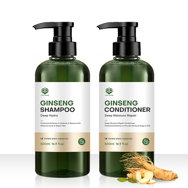 Private Label Ginseng Shampoo and Conditioner Set Deep Hydration Moisture Repair for Anti Hair Loss