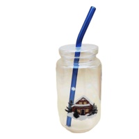 Modèle de conception de Noël personnalisé en gros Dtf tasse enveloppes transfert pour tasse peut gobelets avec paille