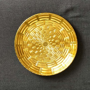 11 "or Rose rond motif régulier décor plateau épaissi en plastique fruits <span class=keywords><strong>plat</strong></span> bol décoratif chargeur assiette cadeaux en gros - Product Image 4