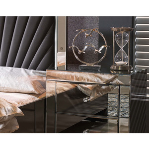 Ensemble de meubles de chambre à coucher modernes Lit Queen Size rembourré à décor de miroir <span class=keywords><strong>Suite</strong></span> de chambre à coucher Cadre de lit moderne de luxe <span class=keywords><strong>King</strong></span> - Product Image 3