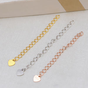 Cadena de Extensión de Plata S925 con Forma de Corazón y Hoja Pequeña de 5 cm, 1 Material de Accesorios para Hacer Joyas, Tamaño de Cuentas de 5 mm - Product Image 1