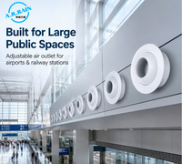 Buse de jet sphérique réglable en plastique ABS pour sortie d'air conditionné, au design moderne, pour aéroports et gares ferroviaires