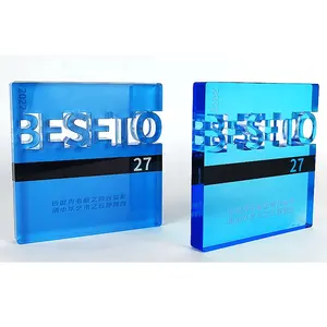 Custom Solid Wit Gekleurde Acryl Display Merk Logo Blok, Acryl Logo Merk Cube