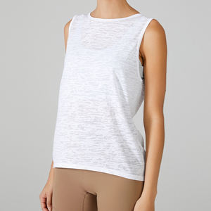 เสื้อกั๊กแขนกุดผู้หญิง แห้งเร็ว ทรงหลวม ไซส์ใหญ่ เสื้อคลุมออกกำลังกาย เสื้อโยคะ สำหรับวิ่ง ฟิตเนส โยคะ - Product Image 5