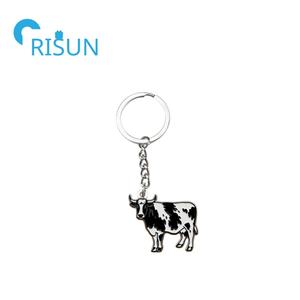 Personalizado esmalte dibujos animados Animal cinturón Galloway ordeño <span class=keywords><strong>Holstein</strong></span> vaca Llavero Longhorn <span class=keywords><strong>ganado</strong></span> Toro vaca colgante llavero - Product Image 3