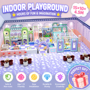 Snack Bar Friendly <b>Indoor</b> Playground Soft Play with <b>Slide</b> for Kids Entertainment Center - Product Image 1