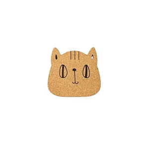 자신의 디자인 Mdf 나무 고양이 모양의 귀여운 만화 코르크 컵 받침 커피 차 컵 코스터