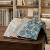 Tissus Jacquard Brocart 3D en Fil Teint Or, 100% Polyester, Haute Qualité, Tissé, Respirant, Personnalisable, Motif Fleur, pour Rideaux et Sacs