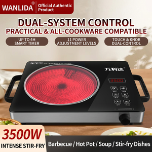 Cuisinière à <span class=keywords><strong>induction</strong></span> électrique intelligente pour usage domestique, multifonctionnelle, étanche, haute puissance 3500W, idéale pour fondue et sauté, cadeau - Product Image 2